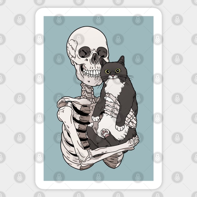 Me & my tuxedo cat Sticker by tiina menzel